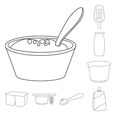 Vector design of calcium and food logo. Set of calcium and product stock vector illustration.