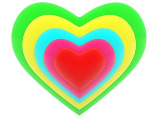 Abstract heart with different color contours