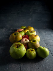 aerial view of bunch of apples