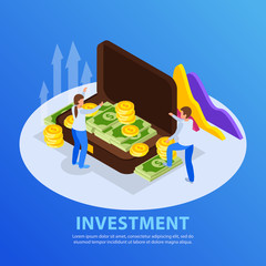 Investment Isometric Background Composition