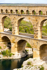 Fototapeta premium The Pont du Gard in France in an end of summer day