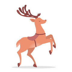Fototapeta na wymiar Reindeer jumping