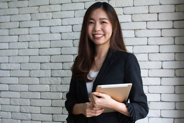 young woman with book