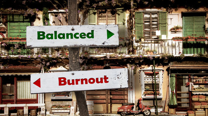 Street Sign to Balanced versus Burnout