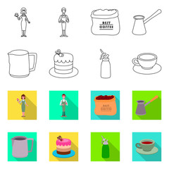 Vector illustration of cafe and house logo. Collection of cafe and service stock symbol for web.