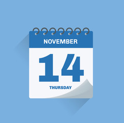 Day calendar with date November 14.