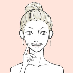 美容イメージ 手書きイラスト 08 ピンク背景