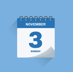 Day calendar with date November 3