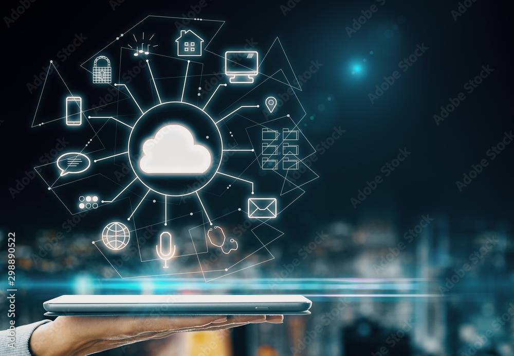 Aufkleber cloud computing and innovation concept