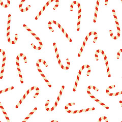 Cheerful candy cane background seamless pattern