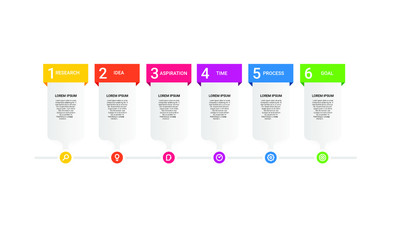 vector step Infographic stack chart design with icons and 6 options or steps. for business concept. Can be used for presentations banner, workflow layout, process diagram, flow chart