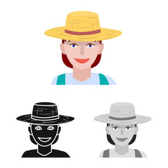 Vector illustration of farmer and woman icon. Collection of farmer and rural vector icon for stock.