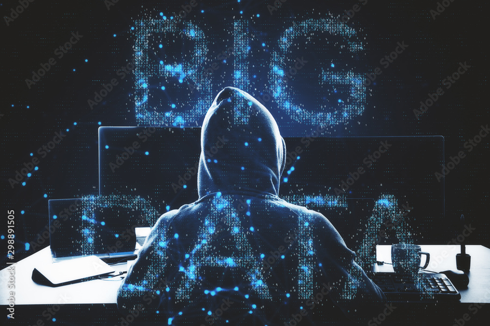 Aufkleber hacker with ai hologram