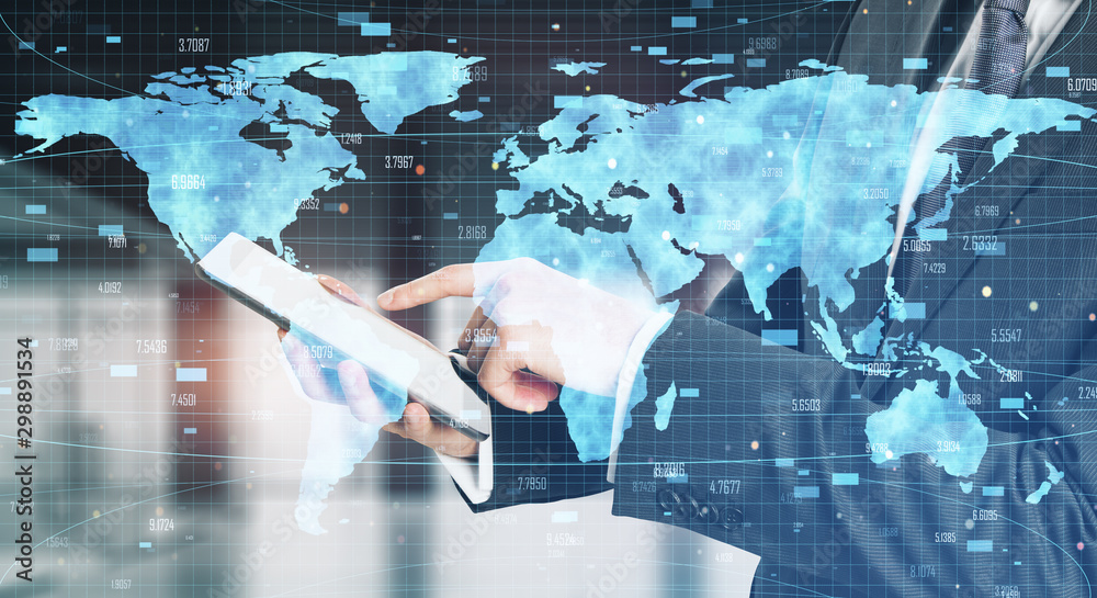 Poster global network and communication concept
