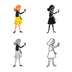 Isolated object of presenter and microphone logo. Web element of presenter and woman stock symbol for web.