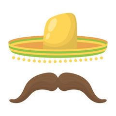 traditional mexican hat with mustache