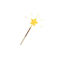 Vector magic wand illustration on white