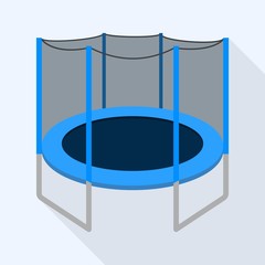 Protected trampoline icon. Flat illustration of protected trampoline vector icon for web design