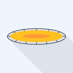 Yellow trampoline icon. Flat illustration of yellow trampoline vector icon for web design