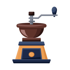 Vector illustration of coffee and grinder sign. Web element of coffee and old vector icon for stock.