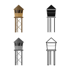 Isolated object of watchtower and tower symbol. Graphic of watchtower and belfry stock symbol for web.
