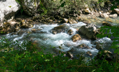 Rio Cares in the mountains of the Picos de Europa