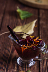 Thanksgiving day dinner cranberry sauce
