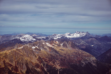Obraz premium Alpine autumn mountain landscape. France.