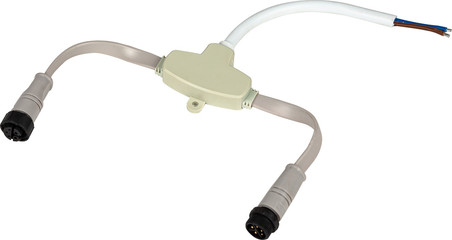 Male and female connectors with wires isoalted on white background