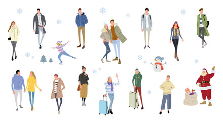 Illustration material: people, winter fashion