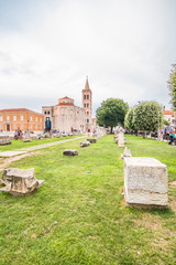 Zadar, Croatia - July, 2019: Church of st. Donat, a monumental building from the 9th century in...
