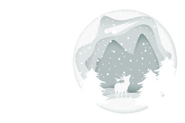Christmas White Background Papercut out Style. Trendy, simple, modern White Backgrounds. Vector file with eps10