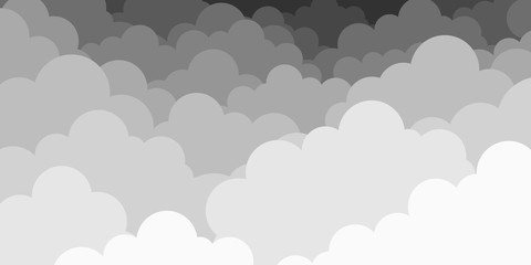 Fototapeta premium Sky with dark clouds. Vector illustration
