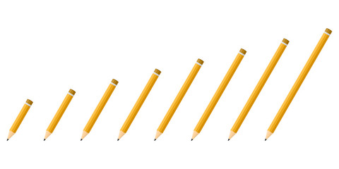 Set of vector Pencils in flat design.