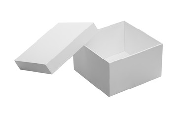 white box isolated on white background clipping path