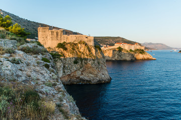 Fototapeta na wymiar Dubrovnik city seascape, Croatia, Adriatic sea coast