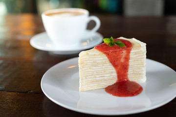Coffee cup with Cake , image use for charge your energy in the morning