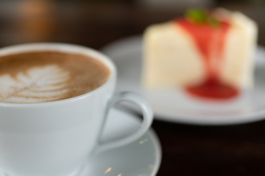 Coffee cup with Cake , image use for charge your energy in the morning