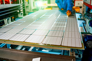 Solar power panel. Green energy. Electricity. Power energy panels. Solar batteries production.