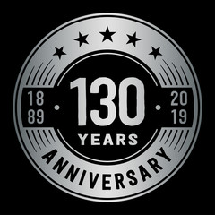 130 years anniversary logo template. One hundred and thirty years logo. Vector and illustration.