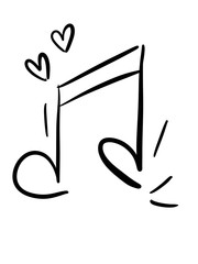 Note icon. Music. songs. Hand-drawn