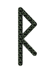 Raido. Ancient Scandinavian runes Futhark. Used in magical scripts, amulets, fortune telling. Scandinavian and Germanic writing.