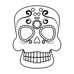 traditional mexican skull head icon