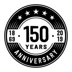 150 years anniversary logo template. One hundred and fifty years logo. Vector and illustration.