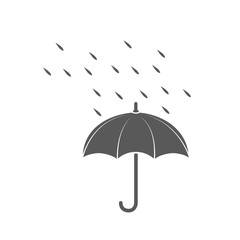 Umbrella vector icon. Illustration of rainy weather icon with umbrella isolated on white background