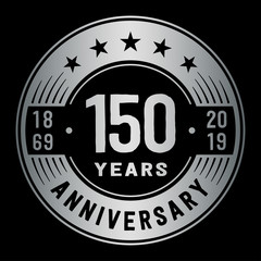 150 years anniversary logo template. One hundred and fifty years logo. Vector and illustration.