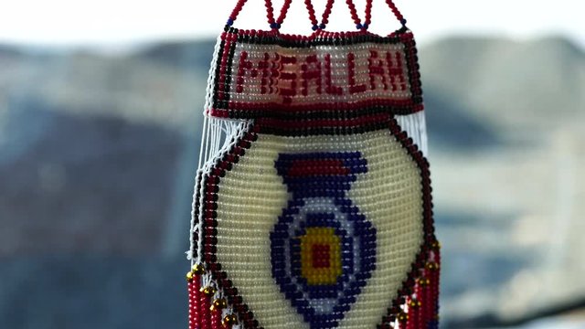 turkish crafts, knitted automobile decor ornament with pearl,
