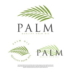 hipster vintage palm leaf vector logo