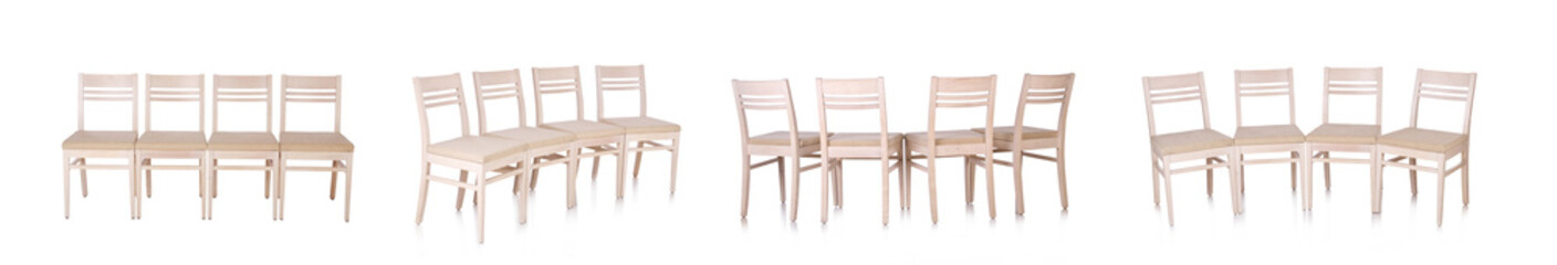 Set of chairs isolated on white