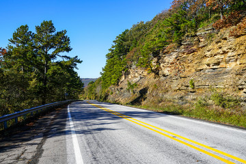 Scenic route 7 byway in Arkansas during autumn
